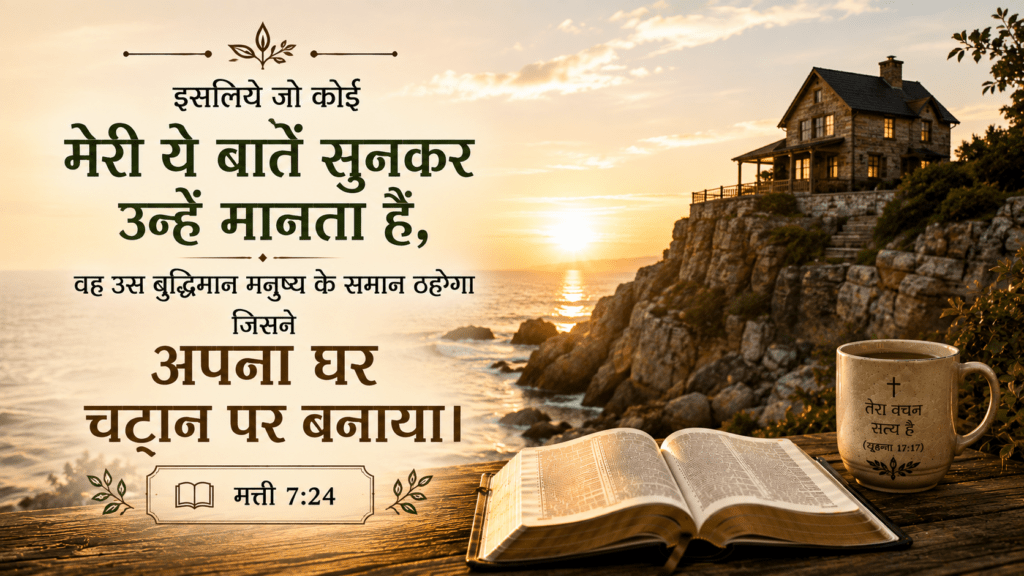 Day 23 चट्टान पर घर मत्ती 7:24 House on the Rock Matthew 7:24