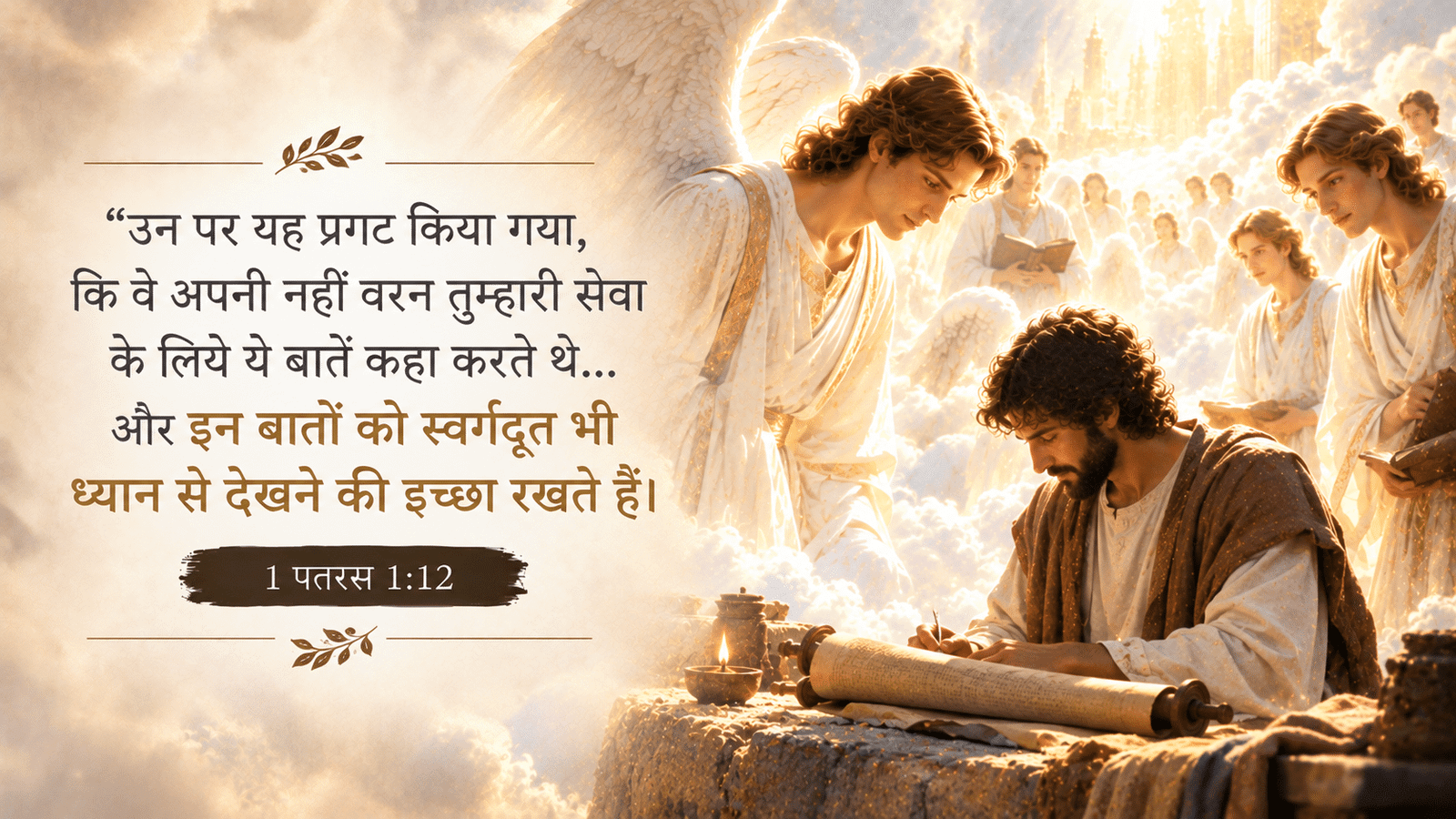 1 पतरस 1:12, स्वर्गदूतों की उत्सुकता, Desiring to Look Into in Hindi, Angels and Salvation Hindi, 1 Peter 1:12 Hindi, दिन 21 देवोशनल हिन्दी