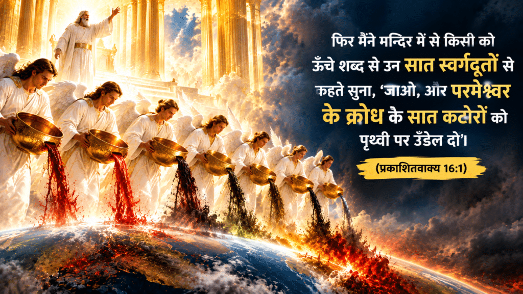 Revelation 16:1-17 (The Seven Bowls of Wrath) परमेश्वर का न्याय, Seven Bowls of Wrath, Revelation 16 Hindi, Swargdoot aur Saat Katore
