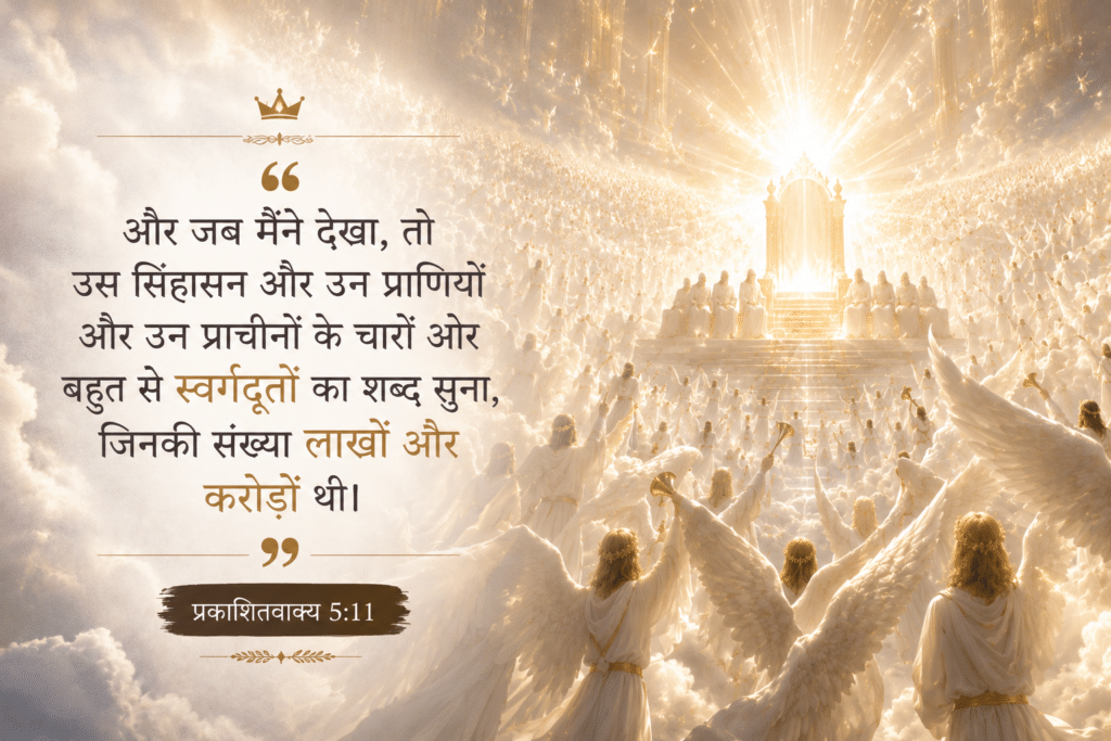 स्वर्गदूतों की संख्या, अनगिनत स्वर्गदूत, प्रकाशितवाक्य 5:11, यहोवा सबाओथ, Swargdoot ki Sankhya, दिन 4 देवोशनल हिन्दी